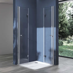 Sogood Cabine de douche pliable 75x120 porte de douche pliante design Ravenna26K en verre transparent avec receveur de douche