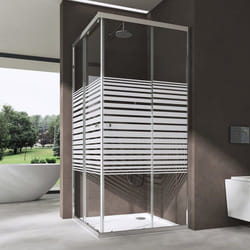 Sogood® Cabine de Douche Angulaire 75x75x190 cm Ravenna16MS-Plus avec Receveur Portes Coulissantes Verre de 6mm Traitement NANO