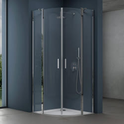 Paroi de douche en quart de cercle 80x80 Sogood Ravenna52 pare douche transparent en verre de sécurité 6mm avec revêtement NANO