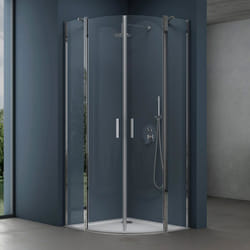 Cabine de douche pare-douche douche en quart de cercle 90x90x195 Ravenna52K avec verre transparent et verre de securite de 6mm et