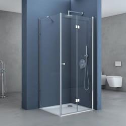 Sogood Cabine de Douche en Angle 80x100x190 Ravenna27K avec Receveur de Douche en Verre Transparant de 6mm Traitement Anti-calaire