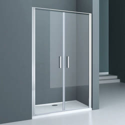 Sogood Porte de Douche Pivotante 120x195 pour Niche Paroi de Douche Transparente Verre de 8mm avec Revêtement Anti-calaire