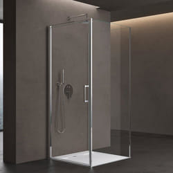 Sogood® Cabine de Douche Forme U 80x80x80 cm Portes Pivotantes avec Bac à Douche Verre Transparent ESG de 8mm Ravenna36UK