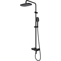 Colonne de douche avec robbinetterie robinet mitigeur de douche noir douche de tête - Noir mat - Sogood
