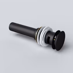 Bonde pour lavabo et vasque avec trop plein PU004B Bonde pop-up en noir Diamètre : 62 mm La bonde s'ouvre et se referme en ap ...
