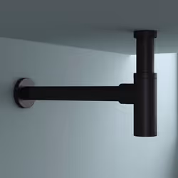 Siphon de lavabo design noir en laiton SO GOOD S05B - Norme DIN - Plage de réglage jusquà 10cm