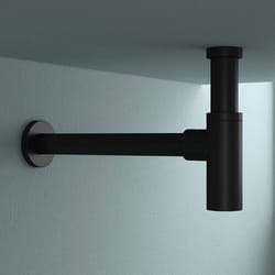 Siphon de lavabo design noir en laiton SO GOOD S05B - Norme DIN - Plage de réglage jusquà 10cm
