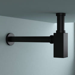 Siphon de lavabo design noir en laiton - SO GOOD - S06B - Norme DIN - Plage de réglage jusquà 10cm