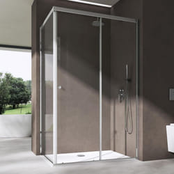 doporro Cabine de Douche Verre de Sécurité Transparent 6mm avec Revêtement NANO 90x100x190cm Montage Réversible Ravenna16L K