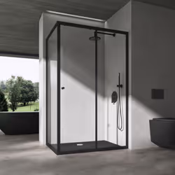 Cabine de douche en angle design rectangulaire doporro Ravenna16L-K - Paroi de douche design avec ses portes coulissantes - C ...