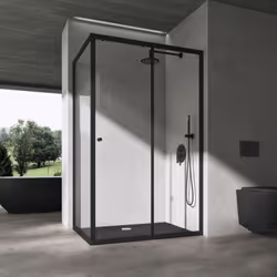Cabine de douche en angle design rectangulaire doporro Ravenna16L-K - Paroi de douche design avec ses portes coulissantes - C ...