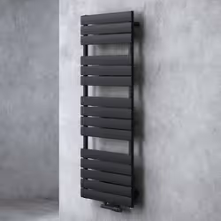 Sogood Radiateur de Salle de Bain 140x60cm Radiateur à Eau Chaude Vertical Gris-Noir Sèche-serviettes de Salle de Bains