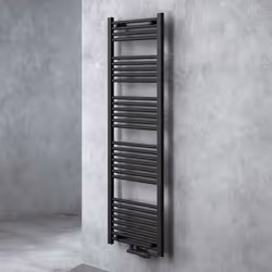 Sogood Radiateur de Salle de Bain 160x50cm Sèche-Serviette Radiateur Tubulaire Vertical Chauffage à Eau Chaude Gris-Noir