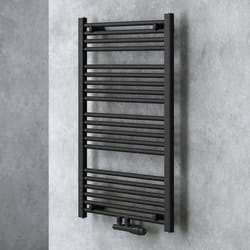 Sogood Radiateur de Salle de Bain Sèche-Serviette 100x60cm Radiateur Tubulaire Vertical Chauffage à Eau Chaude Gris-Noir