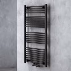 Radiateur de Salle de Bain Sèche-Serviette 120x60cm SOGOOD - Radiateur Tubulaire Vertical - Gris-Noir
