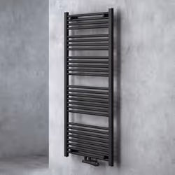 Sogood Radiateur de Salle de Bain Sèche-Serviette 140x60cm Radiateur Tubulaire Vertical Chauffage à Eau Chaude Gris-Noir