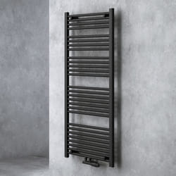 Sogood Radiateur de Salle de Bain Sèche-Serviette 140x60cm Radiateur Tubulaire Vertical Chauffage à Eau Chaude Gris-Noir