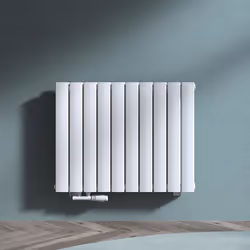 Sogood Radiateur de Salle de Bains Chauffage Central 60 x 77 cm Radiateur à Eau Chaude Double Couches Horizontal Blanc 849W
