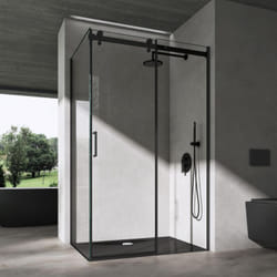 Sogood - doporro Cabine de Douche en Angle Porte Coulissante Verre de Sécurité Transparent 8mm avec Revêtement nano et Amortisseur Ravenna19