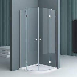 Sogood Cabine de douche transparent quart de cercle 100x100x190cm avec porte pivotante verre de sécurité nano Ravenna02K