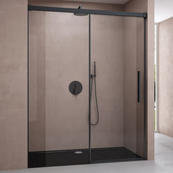 Sogood porte de douche coulissante 120x195cm pour niche paroi de douche transparente verre de sécurité revêtement anticalaire Ter12