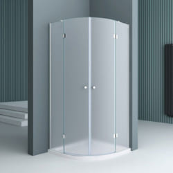 Sogood Cabine de douche opaque quart de cercle 80x80x190cm avec porte pivotante verre de sécurité nano Ravenna02VS
