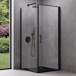 Sogood Cabine de Douche Noir 100x100x195 Ravenna36K-Plus en Verre Transparant de 8mm Traitement NANO Anti-calaire