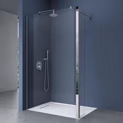 Sogood® Paroi de douche Transparent pare-douche Bremen2K-Plus 90x200cm + Partie Latérale 30cm Stabilisateur Rectangulaire