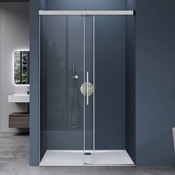 Sogood Porte de Douche Coulissante 130x195cm pour Niche 130cm Transparente Verre de Sécurité avec Revêtement Anti-calaire Teramo12