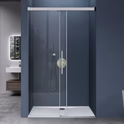 Sogood Porte de Douche Coulissante 140x195cm pour Niche 140cm Transparente Verre de Sécurité avec Revêtement Anti-calaire Ter ...