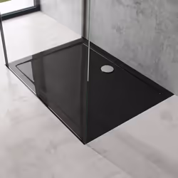 Sogood Bac à Douche Antiglisse Receveur de Douche Rectangulaire Noir Acrylique Faro2 80x110x4cm
