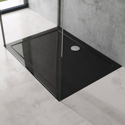 Sogood Bac à Douche Antiglisse Receveur de Douche Rectangulaire Noir Acrylique Faro2 80x110x4cm