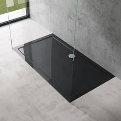 Sogood Bac à Douche Antiglisse Receveur de Douche Rectangulaire Noir Acrylique Faro2 90x160x4cm