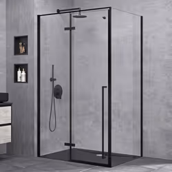 Sogood® Cabine de Douche Transparent Noir 80x140x195cm Paroi de Douche avec Porte Pivotante Verre de Sécurité Nano Ravenna64