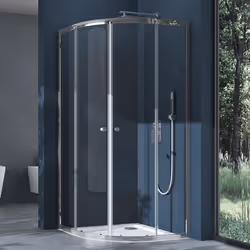 Sogood® Cabine de Douche avec Bac à Douche Blanc Porte Coulissante en Quart de Cercle 80x80x190 cm Verre ESG Ravenna32K