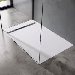 Sogood® Receveur de Douche Design Ultra Plat 4 cm Rectangulaire en Solid Surface Blanc Mat Geoma04 90x120x4 cm avec Bonde AL0 ...