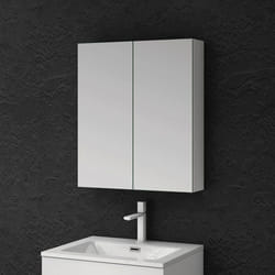 Meuble mural salle de bains avec miroir et rangement réglable - SO GOOD - Blanc mat - 60x15x70 cm