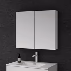 Meuble mural salle de bains avec miroir et rangement réglable - SO GOOD - Blanc mat - 80x15x70 cm