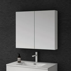 Meuble mural salle de bains avec miroir et rangement réglable - SO GOOD - Blanc mat - 80x15x70 cm