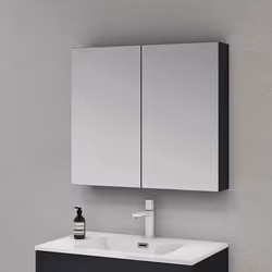 Meuble de salle de bains avec miroir et rangement réglable - SO GOOD - Anthracite mat - 80x15x70 cm
