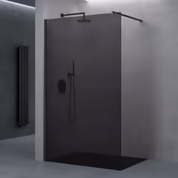 Paroi de douche à l'italienne coloré design doporro Bremen01VG | Verre gris teinté 90x200cm Barre de stabilisation rectangula ...