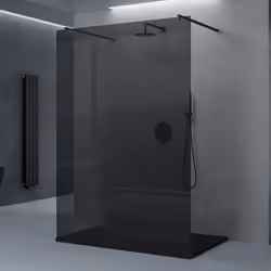 Sogood Paroi de Douche à Litalienne Gris Teinté 110cm Pare-douche Verre de Sécurité 8mm 108x200 2 Stabilisateurs Noir Bremen0 ...