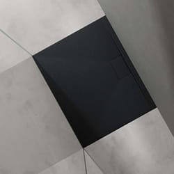 Receveur de Douche Ultra Plat SO GOOD Geoma07 - Gris Noir Mat - 80x100x3 cm