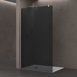 Sogood Paroi de Douche Verre de Sécurité Gris Teinté 10mm Douche à LItalienne Stabilisateur Rond Bremen2VG 110x200 cm