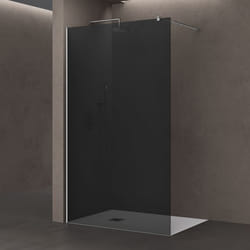 Sogood Paroi de Douche Verre de Sécurité Gris Teinté 10mm Douche à LItalienne Stabilisateur Rectangulaire Bremen2VG 130x200 cm