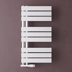 Sogood Radiateur de Salle de Bain Sèche-Serviette 76x40cm Radiateur à Eau Chaude ou Électrique Blanc Sèche-Serviettes Design FN