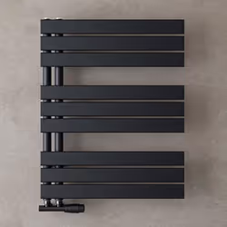 Sogood Radiateur de Salle de Bain Sèche-Serviette 76x60cm Radiateur à Eau Chaude ou Électrique Gris Noir Sèche-Serviettes Des ...
