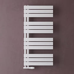 Sogood Radiateur de Salle de Bain Sèche-Serviette 104x50cm Radiateur à Eau Chaude ou Électrique Blanc Sèche-Serviettes Design FN