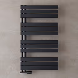 Sogood Radiateur de Salle de Bain Sèche-Serviette 104x60cm Radiateur à Eau Chaude ou Électrique Gris Noir Sèche-Serviettes De ...