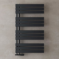 Sogood Radiateur de Salle de Bain Sèche-Serviette 104x60cm Radiateur à Eau Chaude ou Électrique Gris Noir Sèche-Serviettes Design
